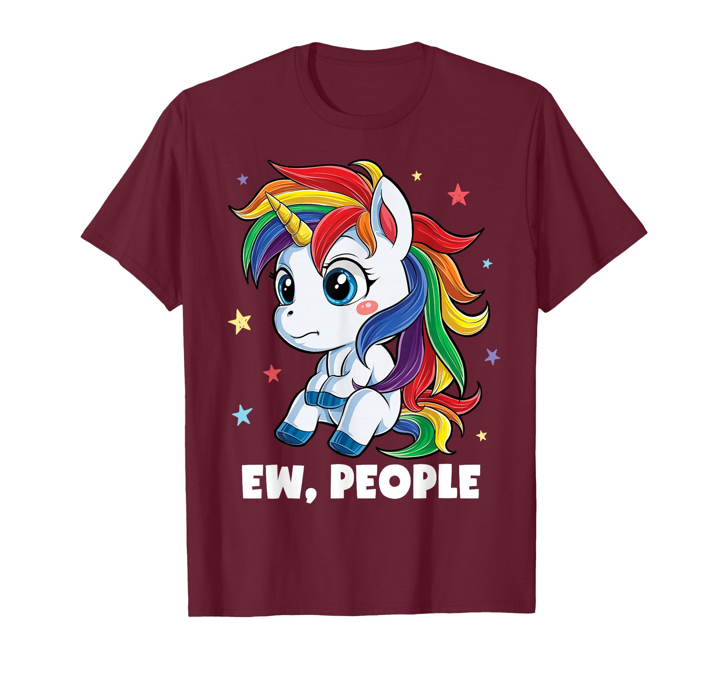 Unicorn Ew People Girls Kids Funny Rainbow Unicorns T-Shirt