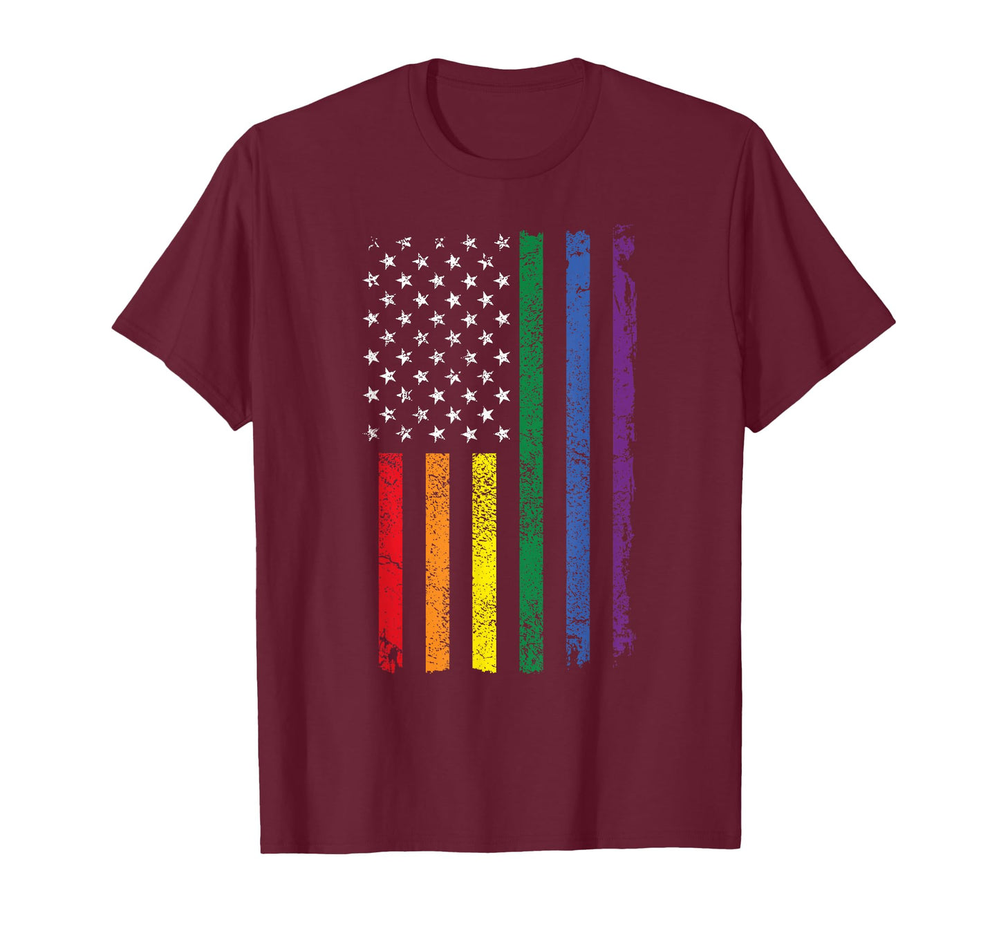 American Rainbow Flag LGBT Pride Tshirt T-Shirt