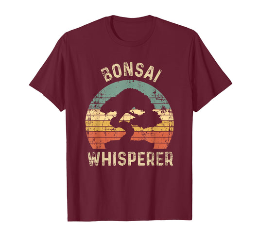 Bonsai Tree Whisperer Japanese Gardener Sunset Funny Gift T-Shirt