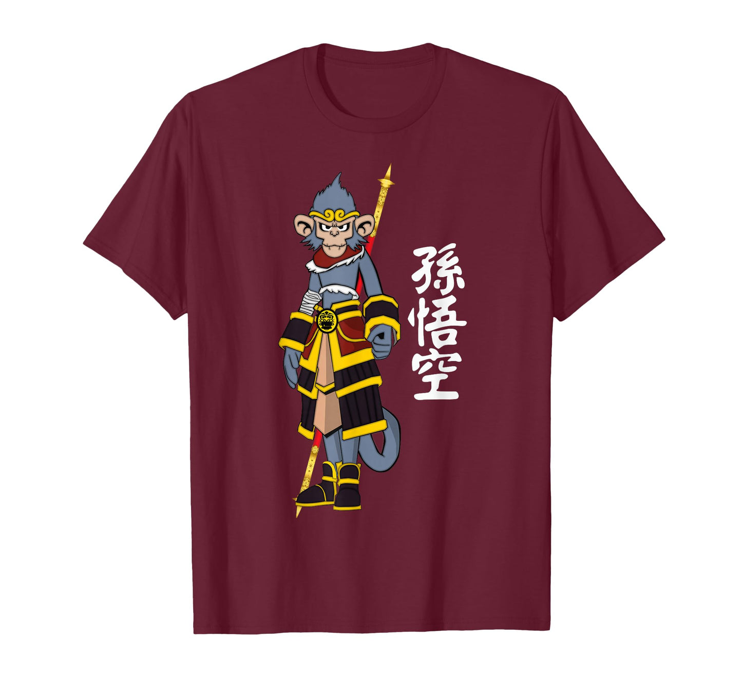 Sun Wukong Dress Monkey King Staff Chinese Alphabet Japanese T-Shirt