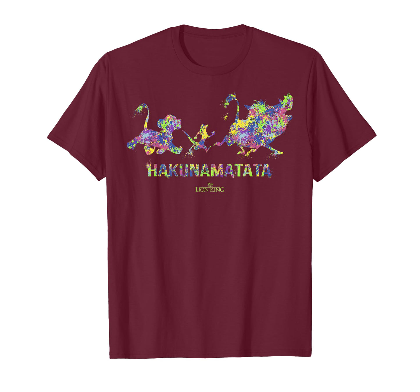 Disney The Lion King Hakuna Matata Paint Splatter Silhouette T-Shirt