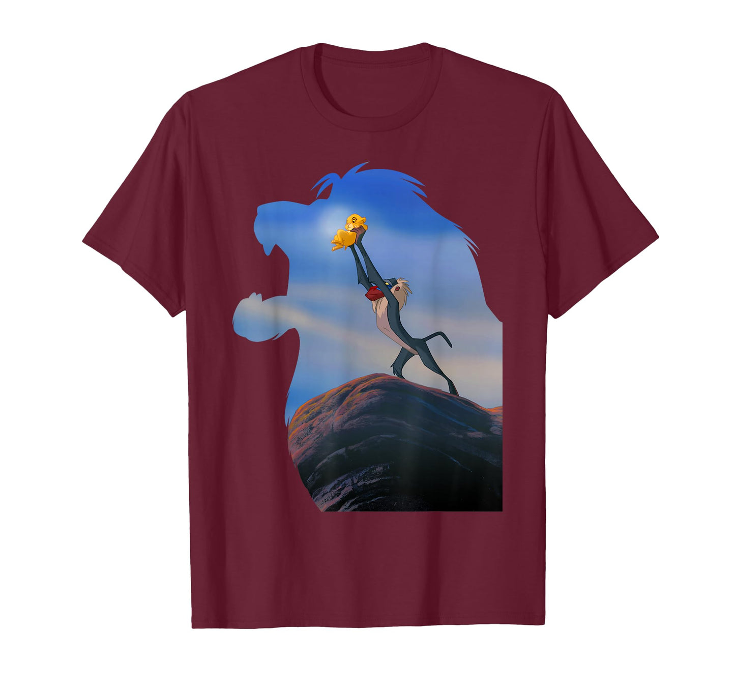 Disney Lion King Mufasa Silhouette Pride Rock Rafiki Simba T-Shirt
