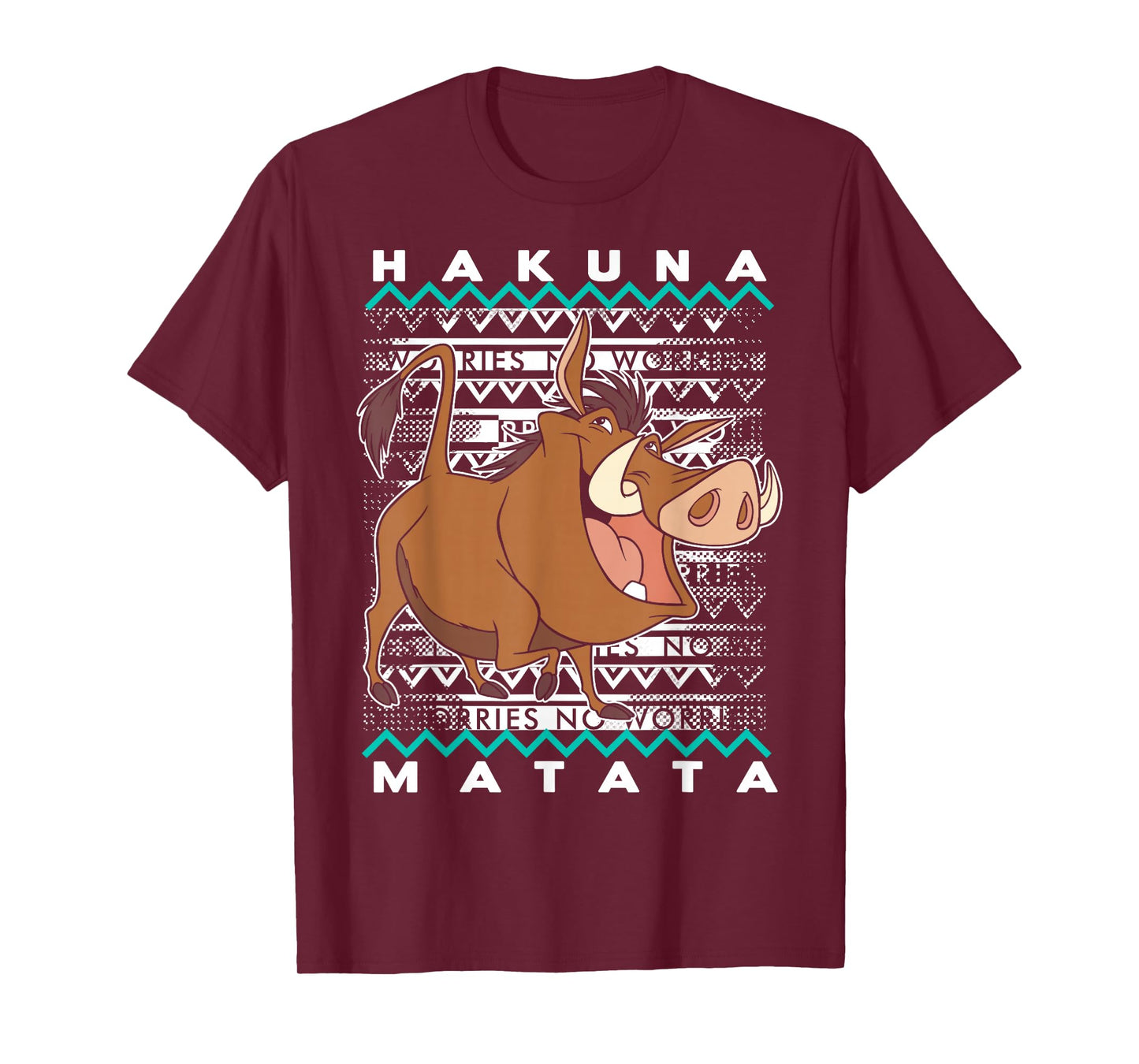 Disney Lion King Pumba Ugly Christmas Graphic T-Shirt T-Shirt