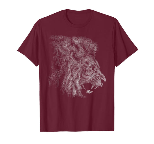 Lion Roar scribble black art for lover lions King of Animals T-Shirt