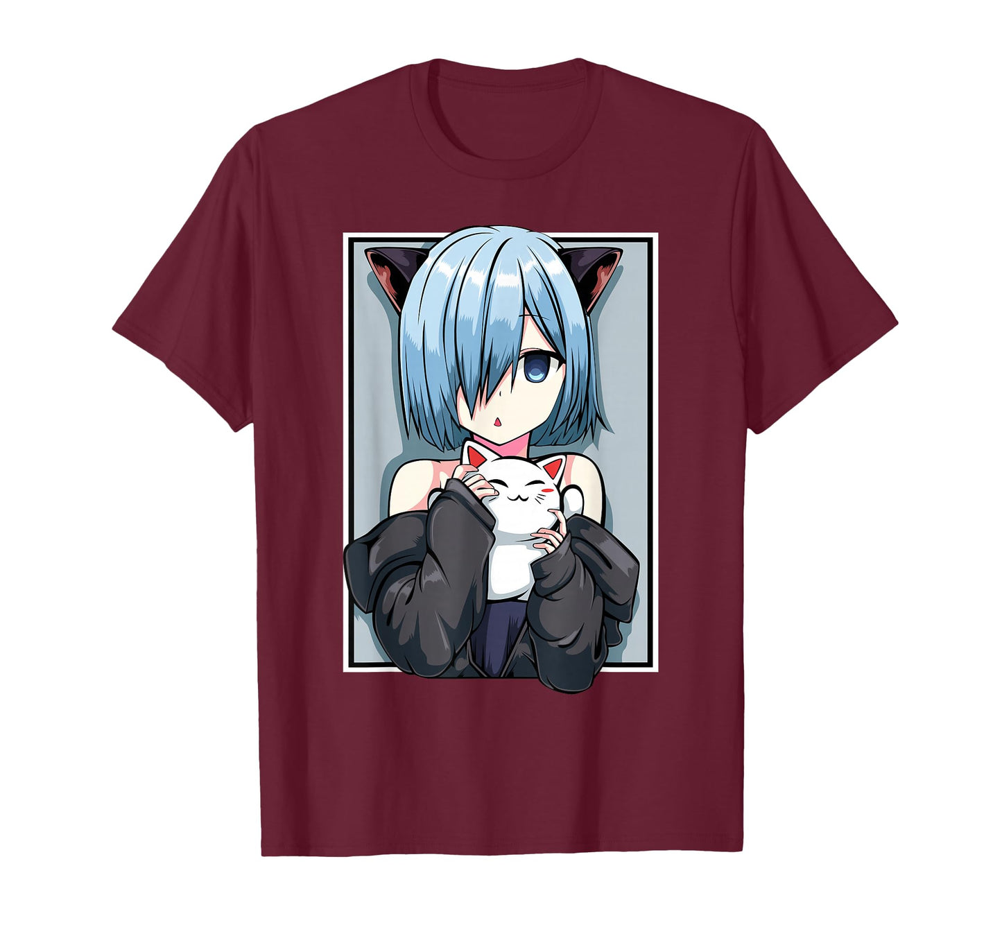 Anime Girl Neko Catgirl Pastel Kawaii Cat Manga Japan Lover T-Shirt