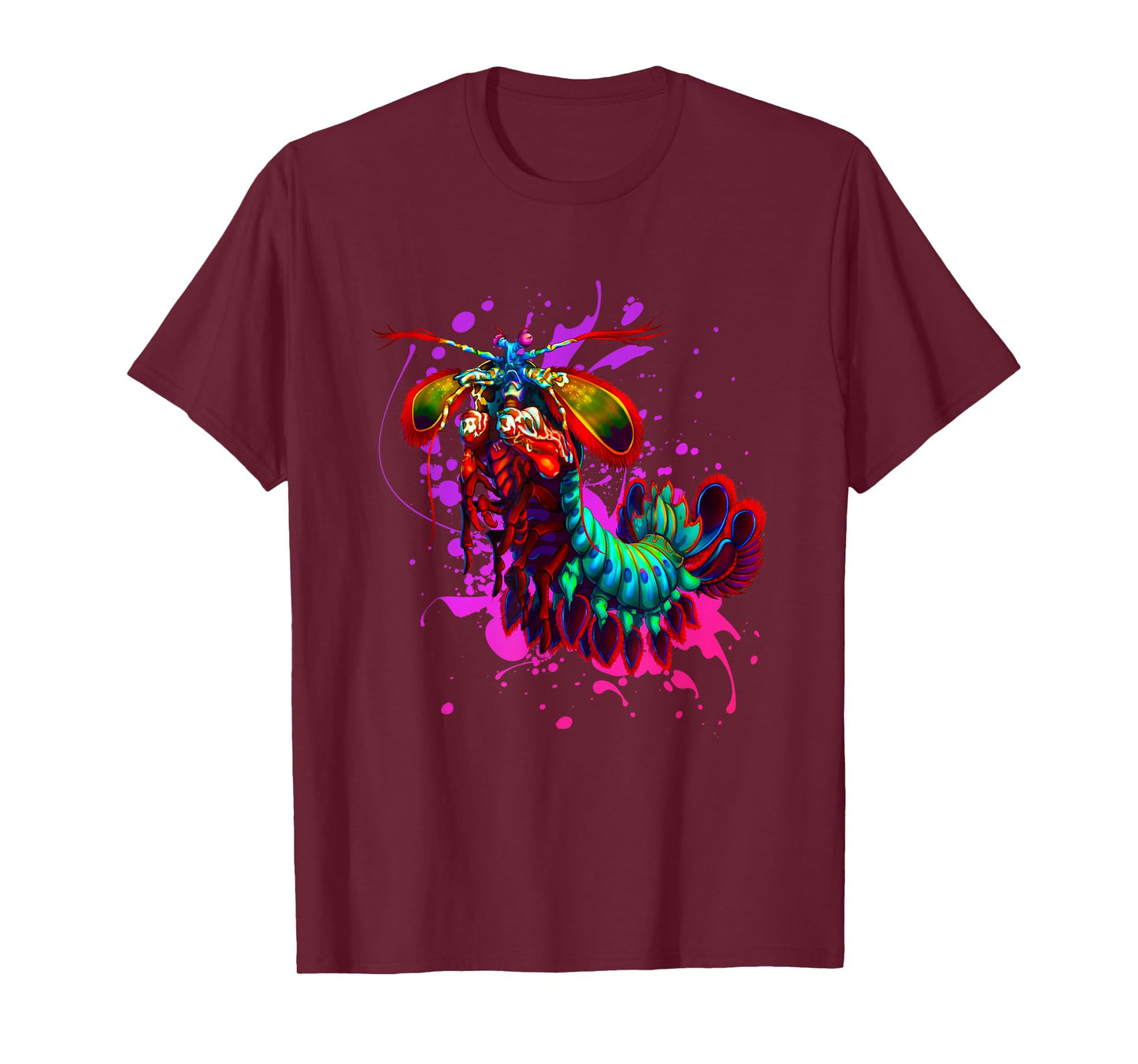 Rainbow Peacock Mantis Shrimp Purple Splash T-Shirt T-Shirt