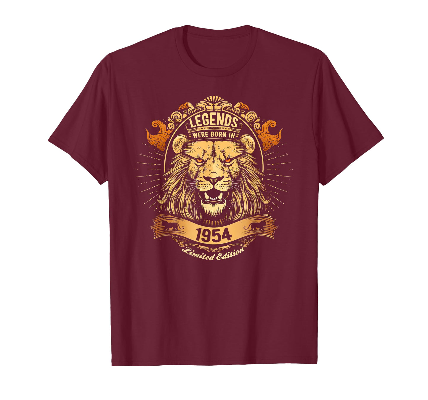 Legends Were Born In 1954 Lions Head 71st Birthday T-Shirt