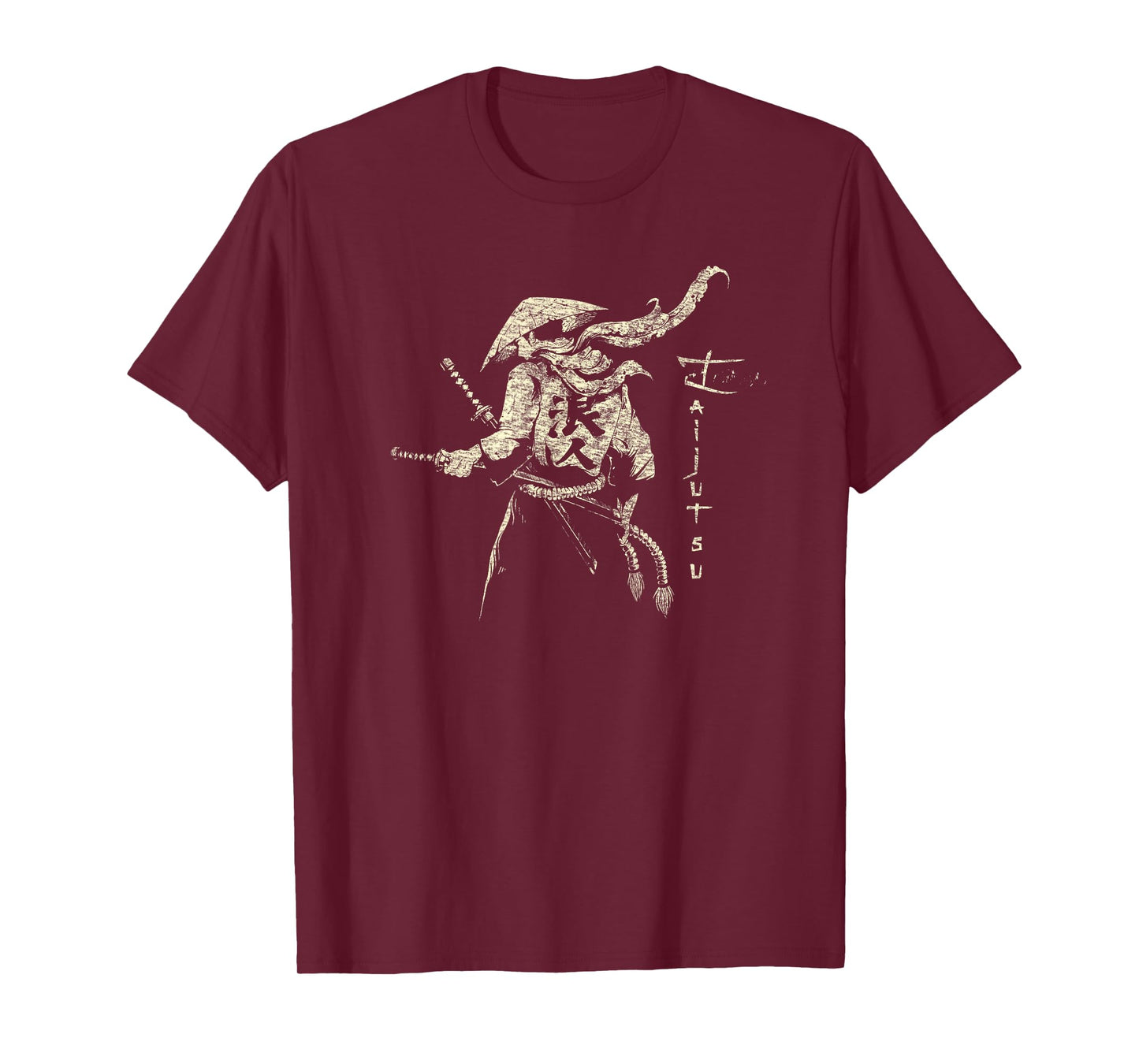 Japanese Samurai Ronin Iaijutsu Iaido Kenjutsu Distressed T-Shirt
