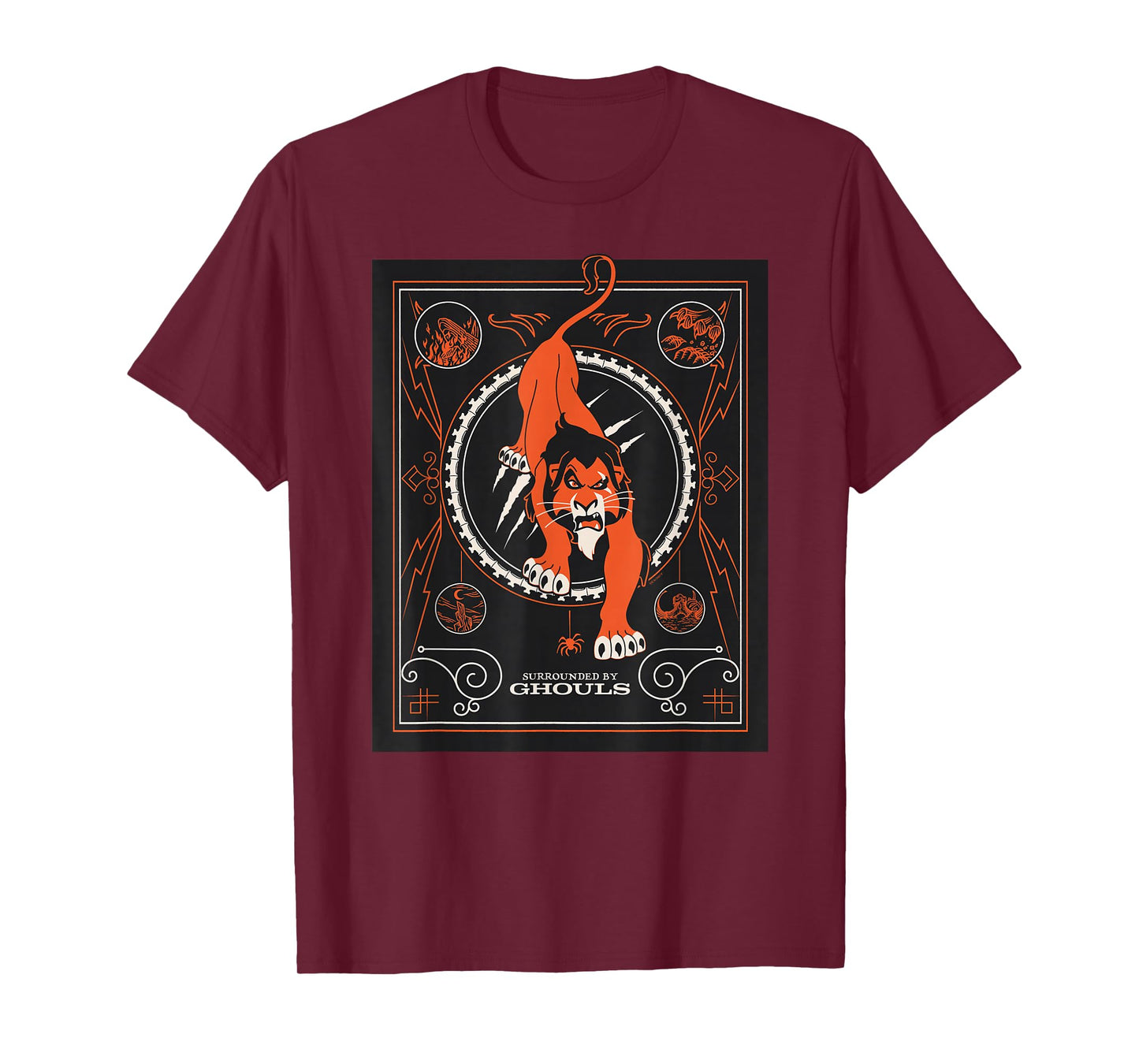 Disney Villains Scar Surrounded by Ghouls Halloween T-Shirt