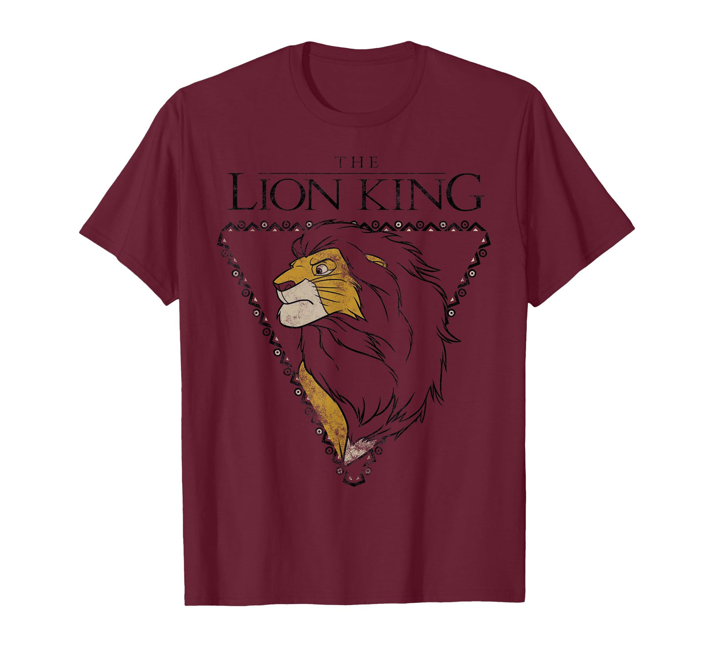 Disney The Lion King Simba Tribal Triangle Pose Distressed T-Shirt