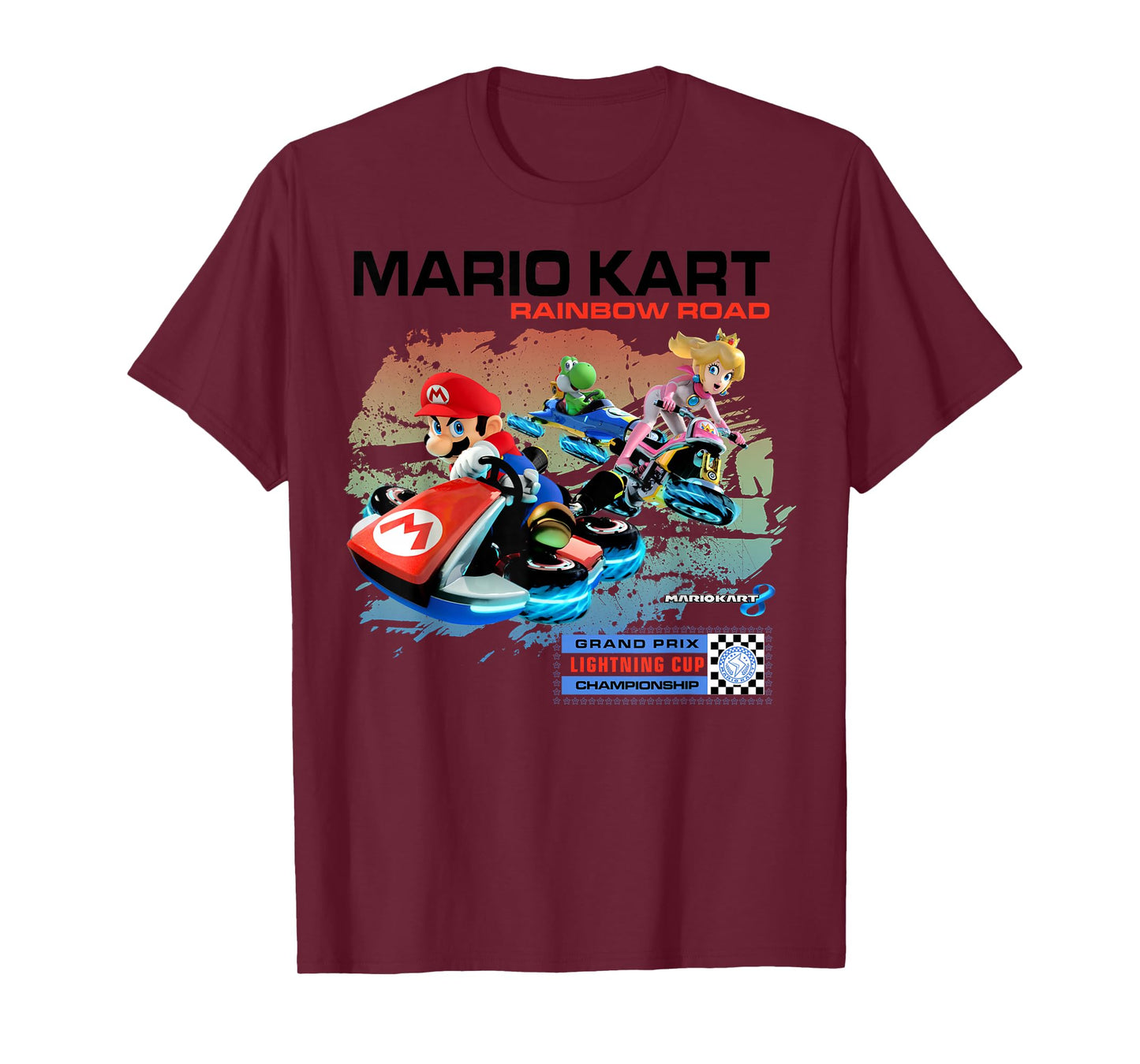 Nintendo Mario Kart Rainbow Road Watercolor Graphic T-Shirt T-Shirt