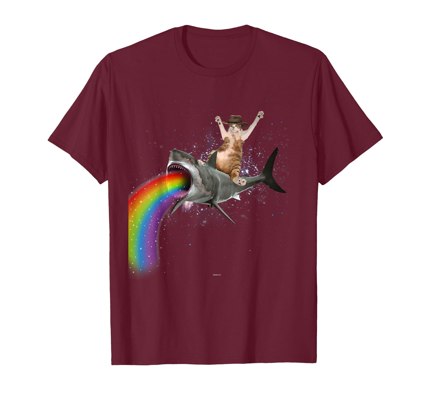 Funny Cat Rides a Rainbow Shark Shirt