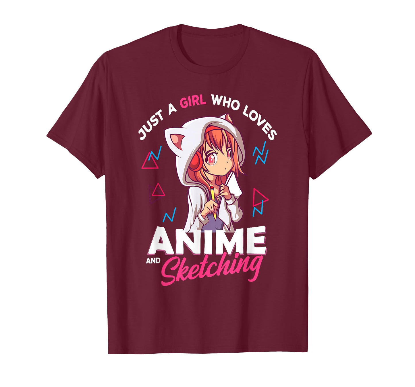 Just A Girl Who Loves Anime and Sketching Otaku Anime Merch T-Shirt Small