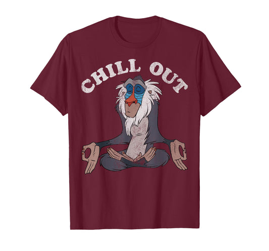 Disney Lion King Rafiki Chill Out Meditation Graphic T-Shirt
