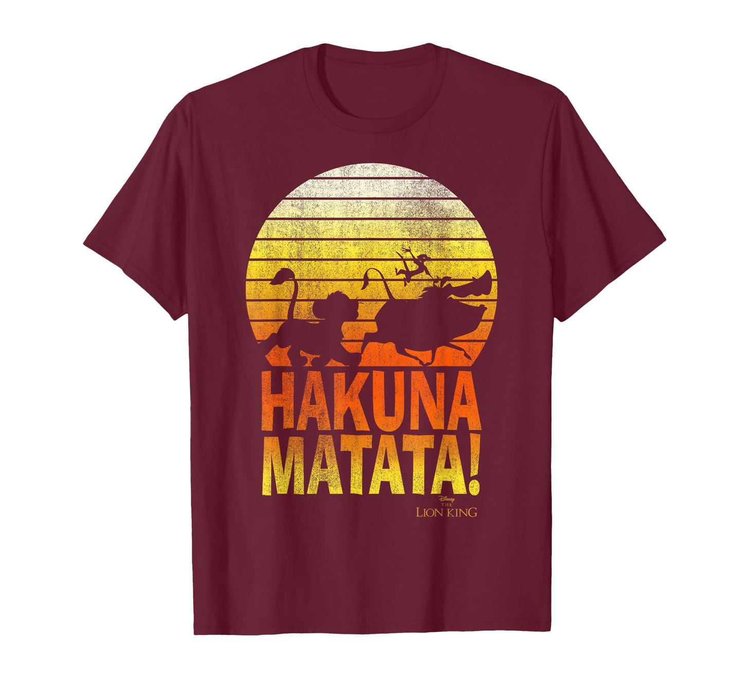 Disney Lion King Hakuna Matata Retro Distressed Group Shot T-Shirt