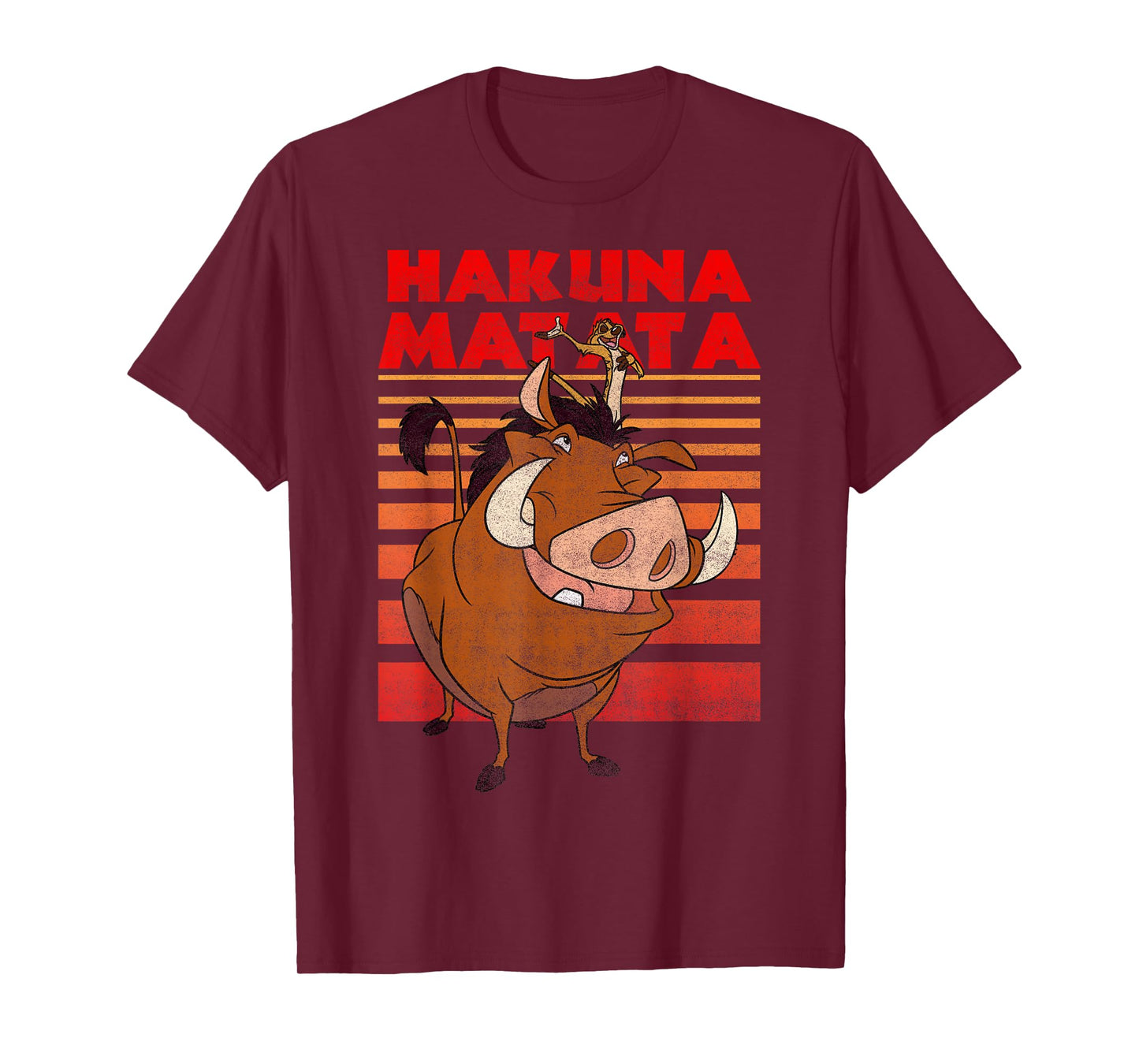 Disney Lion King Timon Pumbaa Hakuna Matata Stripes T-Shirt T-Shirt