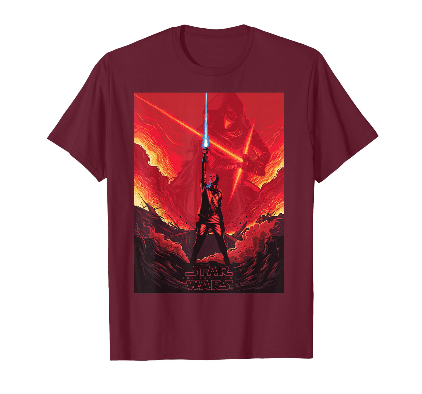 Star Wars Last Jedi Rey Saber Reach Red Poster T-Shirt T-Shirt
