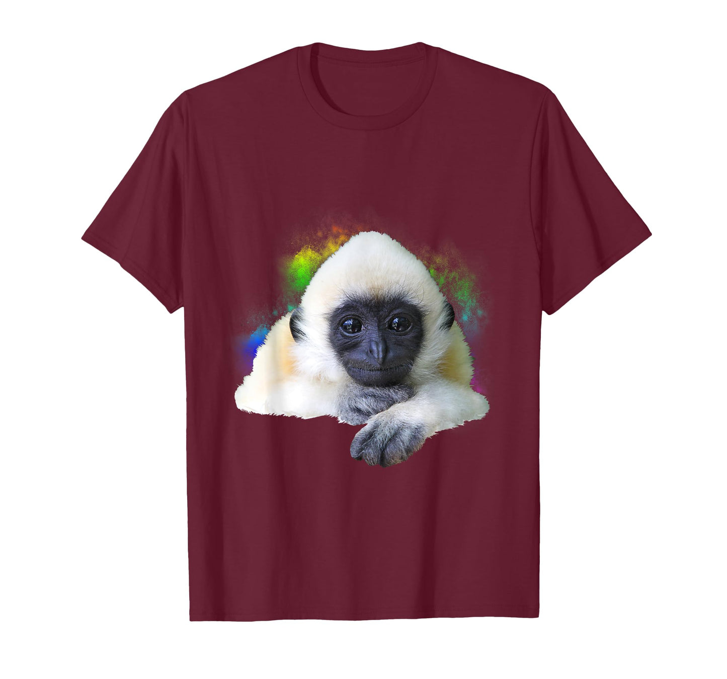 Gibbon Monkey Rainbow Cute Little Primate Animal T-Shirt