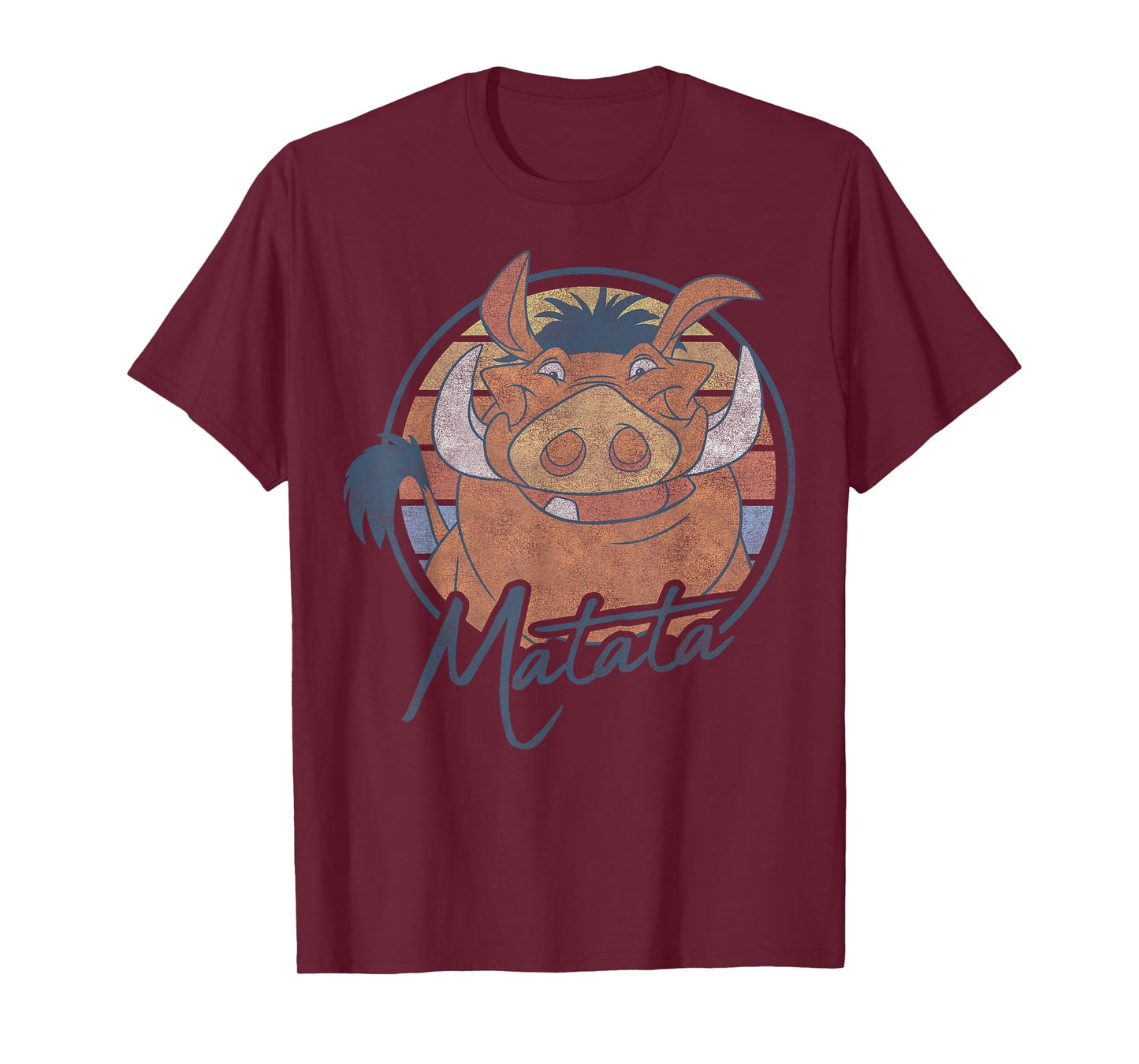 Disney The Lion King Pumbaa Matata Text Portrait T-Shirt