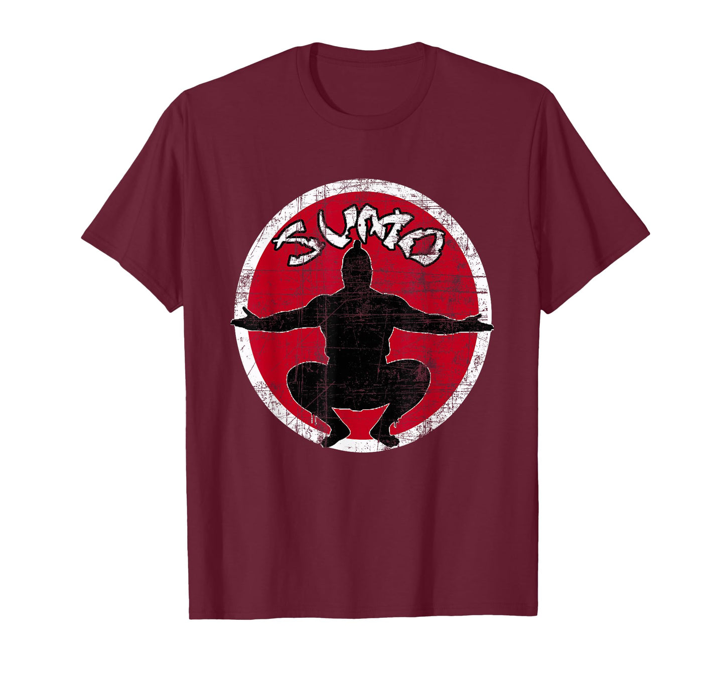 Sumo Player Sumo Wrestler Japanese Flag Distressed T-Shirt