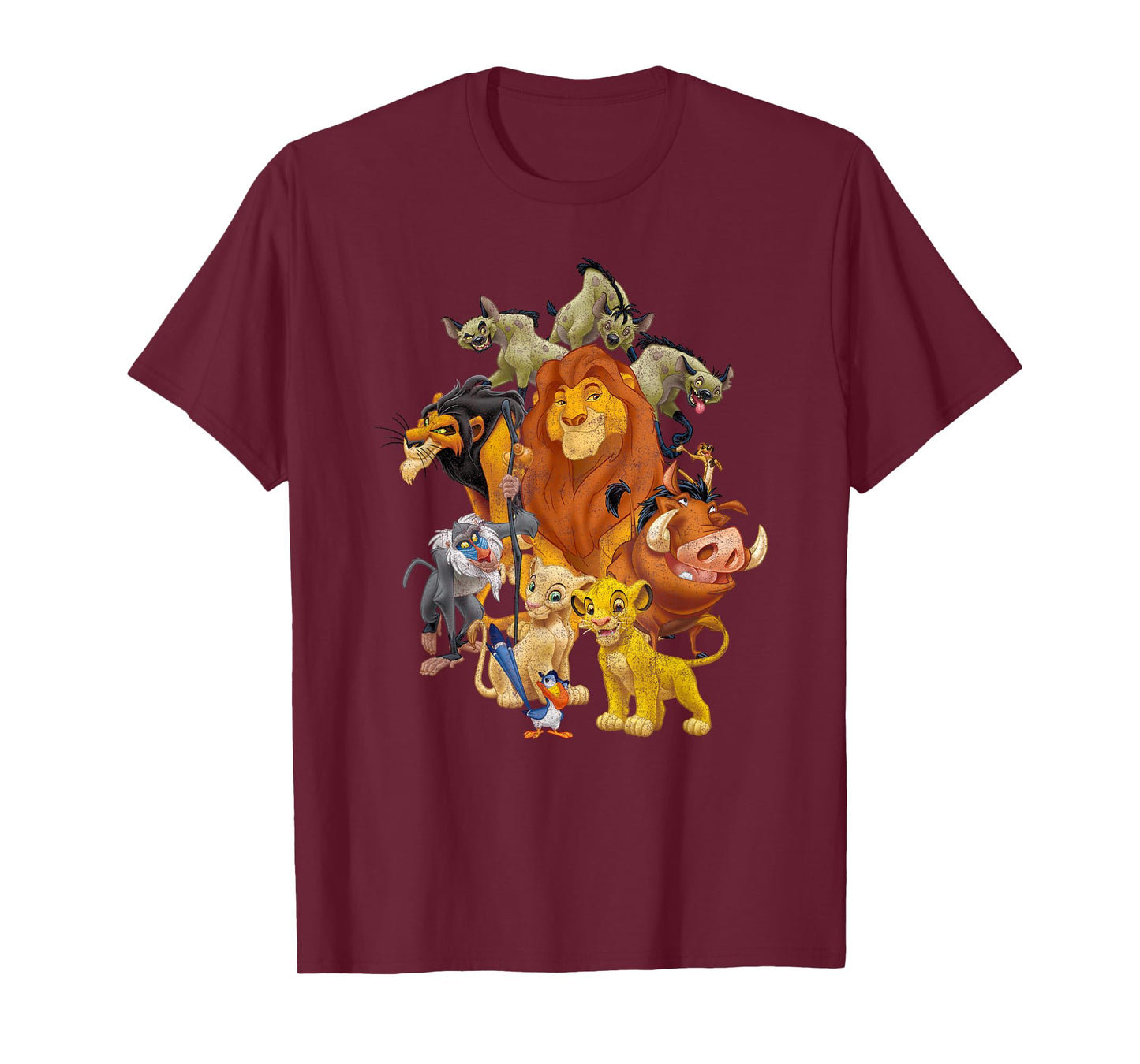 Disney The Lion King Main Characters Distressed Group Shot T-Shirt
