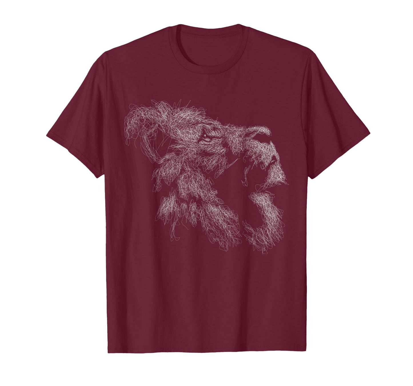 Lion head scribble black art for lover lions King of Animals T-Shirt