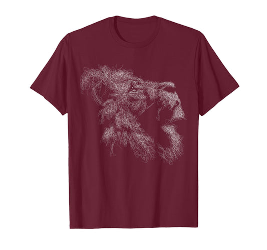 Lion head scribble black art for lover lions King of Animals T-Shirt