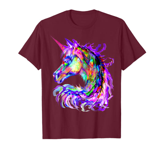 Purple Unicorn Gift Colorful Psychedelic Kawaii Trippy alt T-Shirt Small
