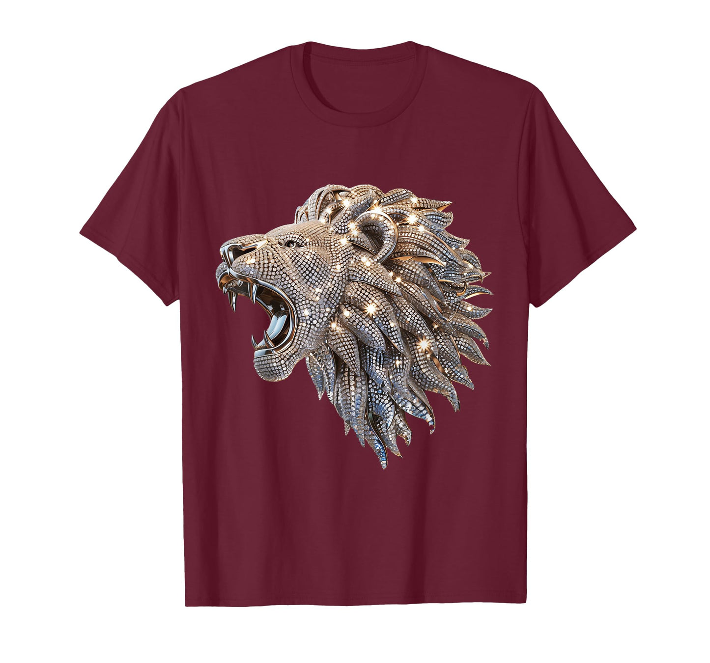 3D Lion Abstract Art Diamonds Roaring King of the Jungle T-Shirt