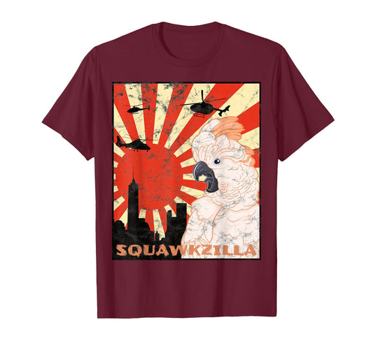 Squawk Zilla Moluccan Cockatoo Parrot Squawking T-Shirt