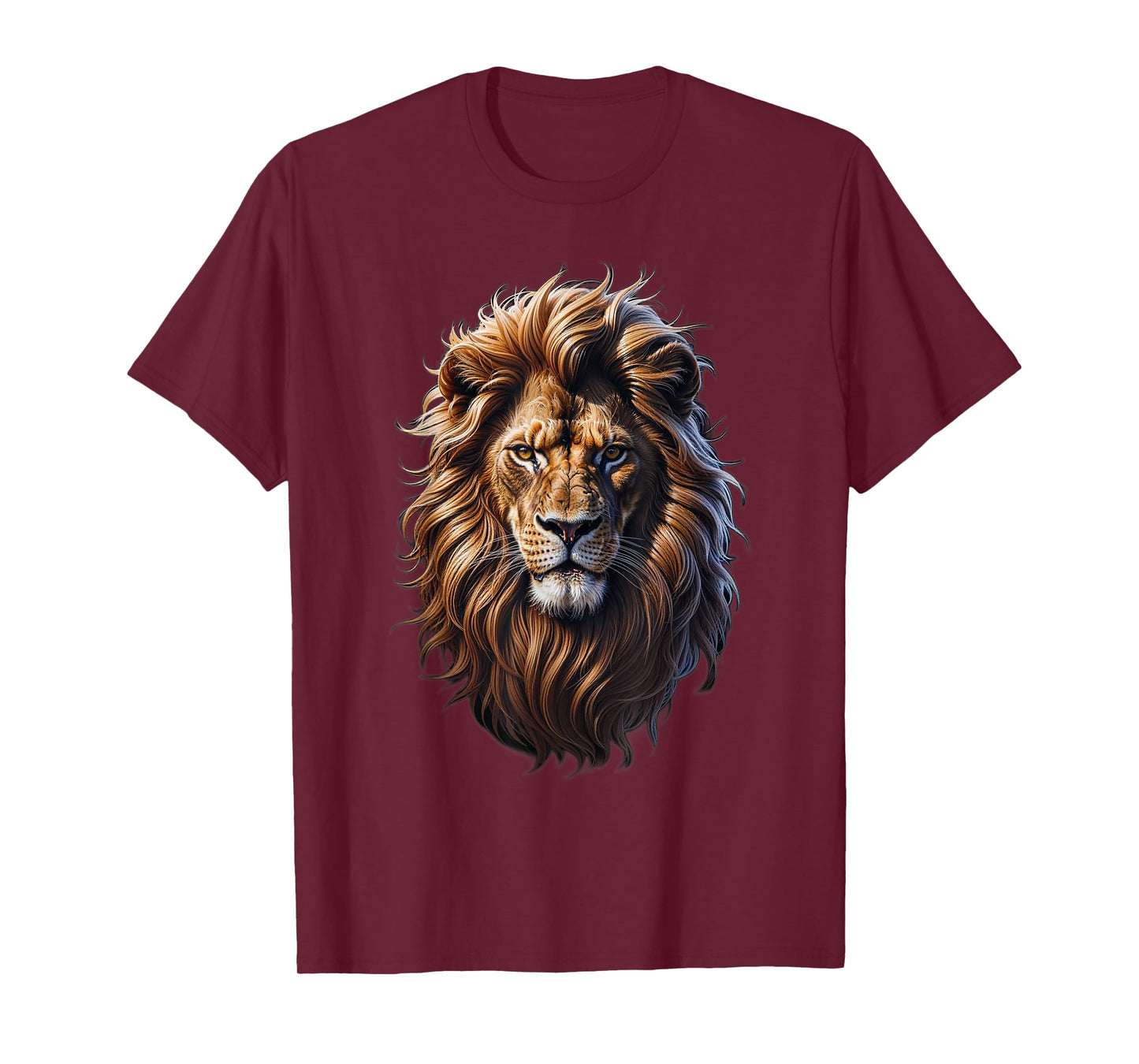 Majestic and Realistic Lion Face T-Shirt