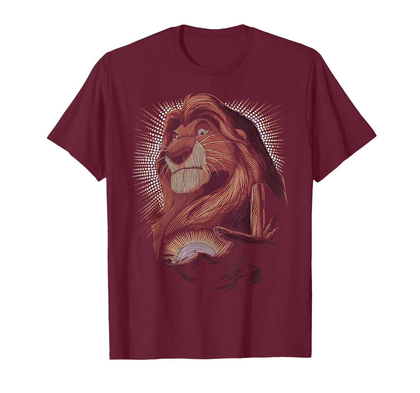 Disney Lion King Mufasa Pride Rock Dot Art Retro Portrait T-Shirt