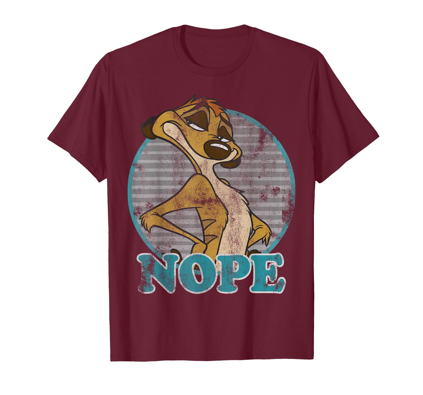 Disney Lion King Timon Nope Striped Circle Vintage T-Shirt T-Shirt