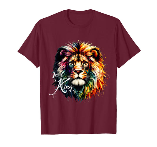 Jesus Is King Christian Lion Bible Scripture Jesus Lion T-Shirt