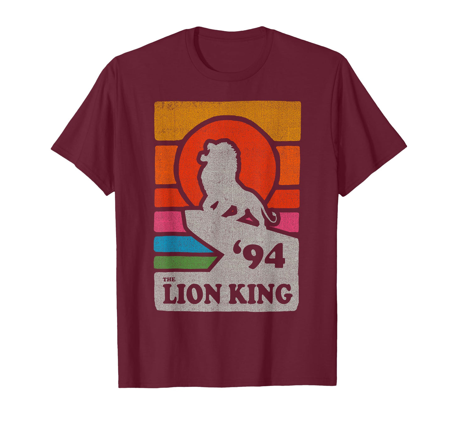 Disney The Lion King Pride Rock Retro Line Art Poster T-Shirt