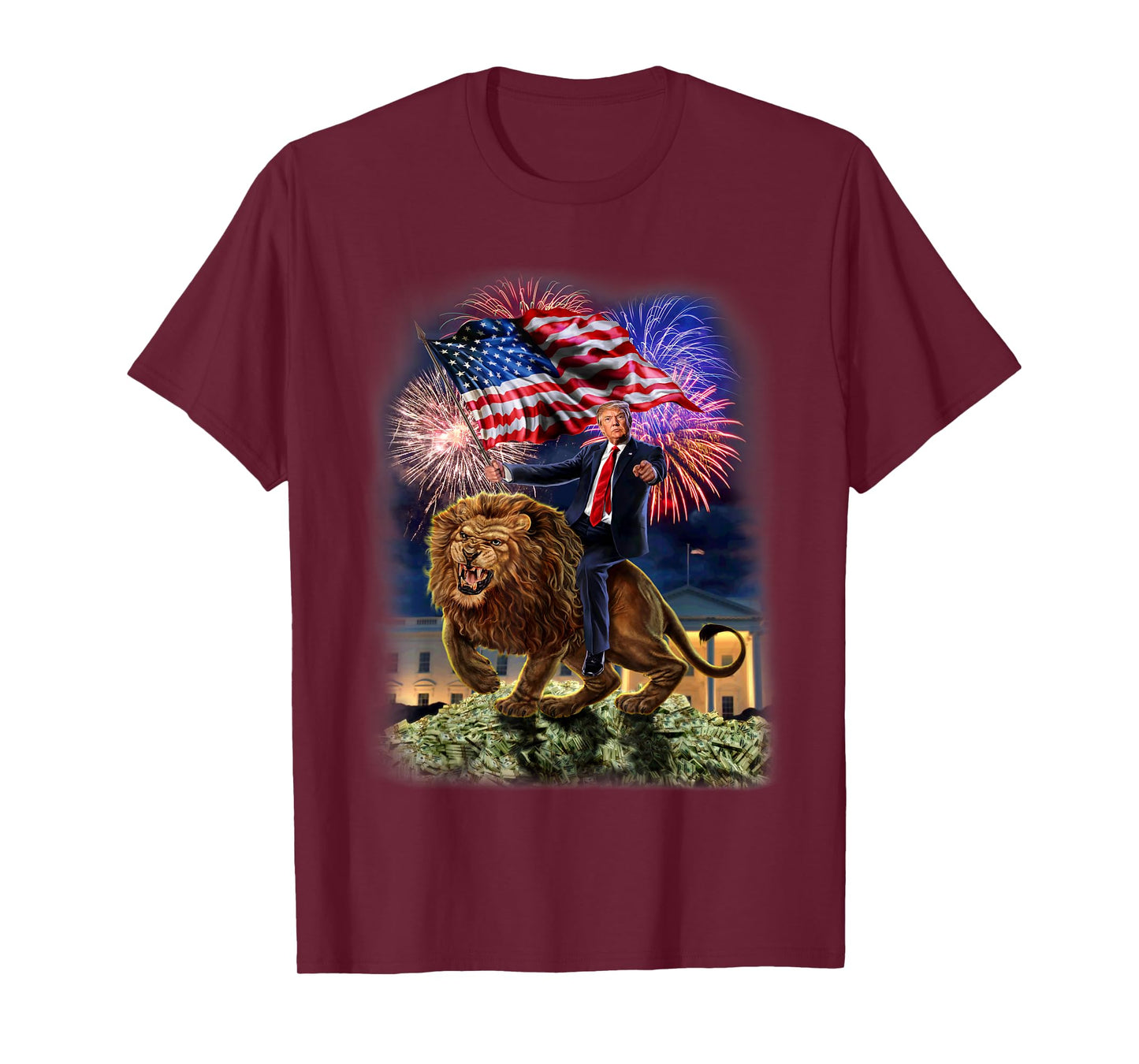 T-Shirt - Republican President Donald Trump Riding War Lion
