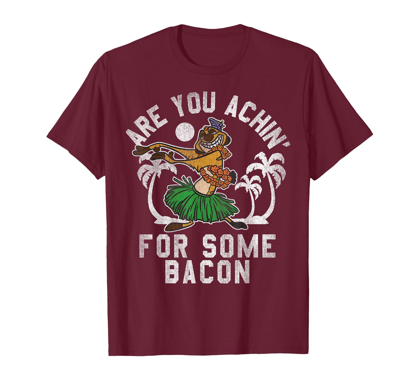 Disney The Lion King Timon Achin' Bacon Distressed Hula T-Shirt