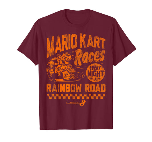 Nintendo Mario Kart Rainbow Road Vintage Graphic T-Shirt T-Shirt