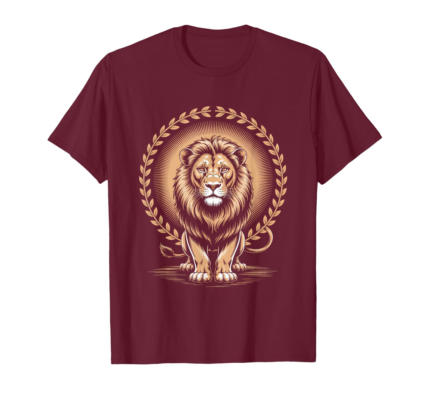 Majestic Lion with Laurel Wreath Regal Strength T-Shirt