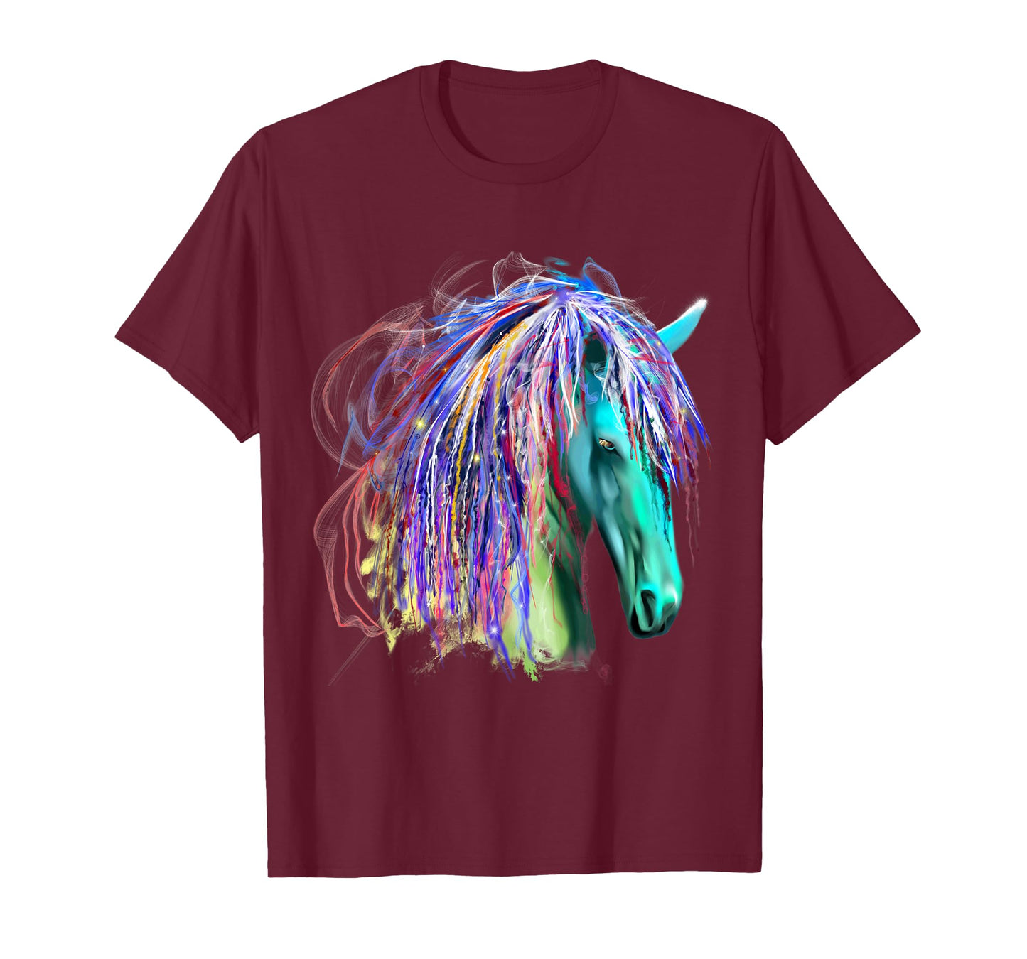 Colorful Rainbow Horse Head Shirt