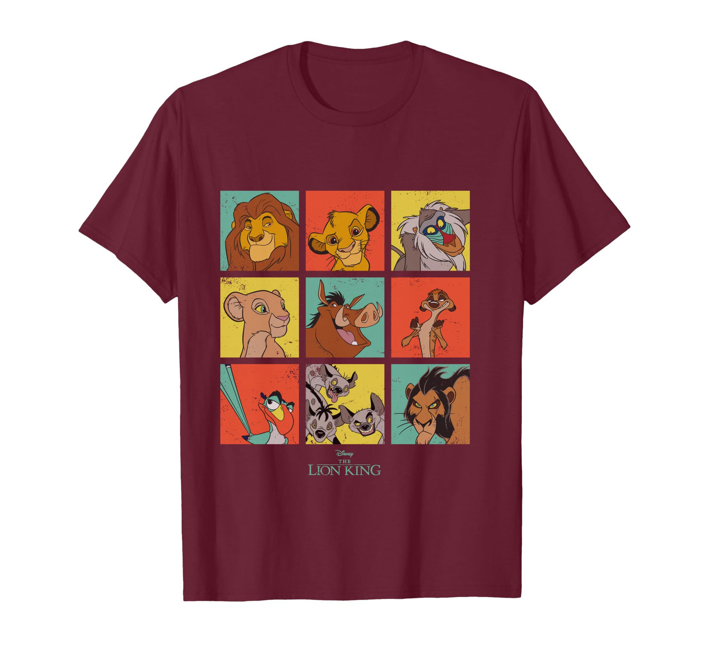 Disney The Lion King Characters 90s Grid Long Sleeve T-Shirt