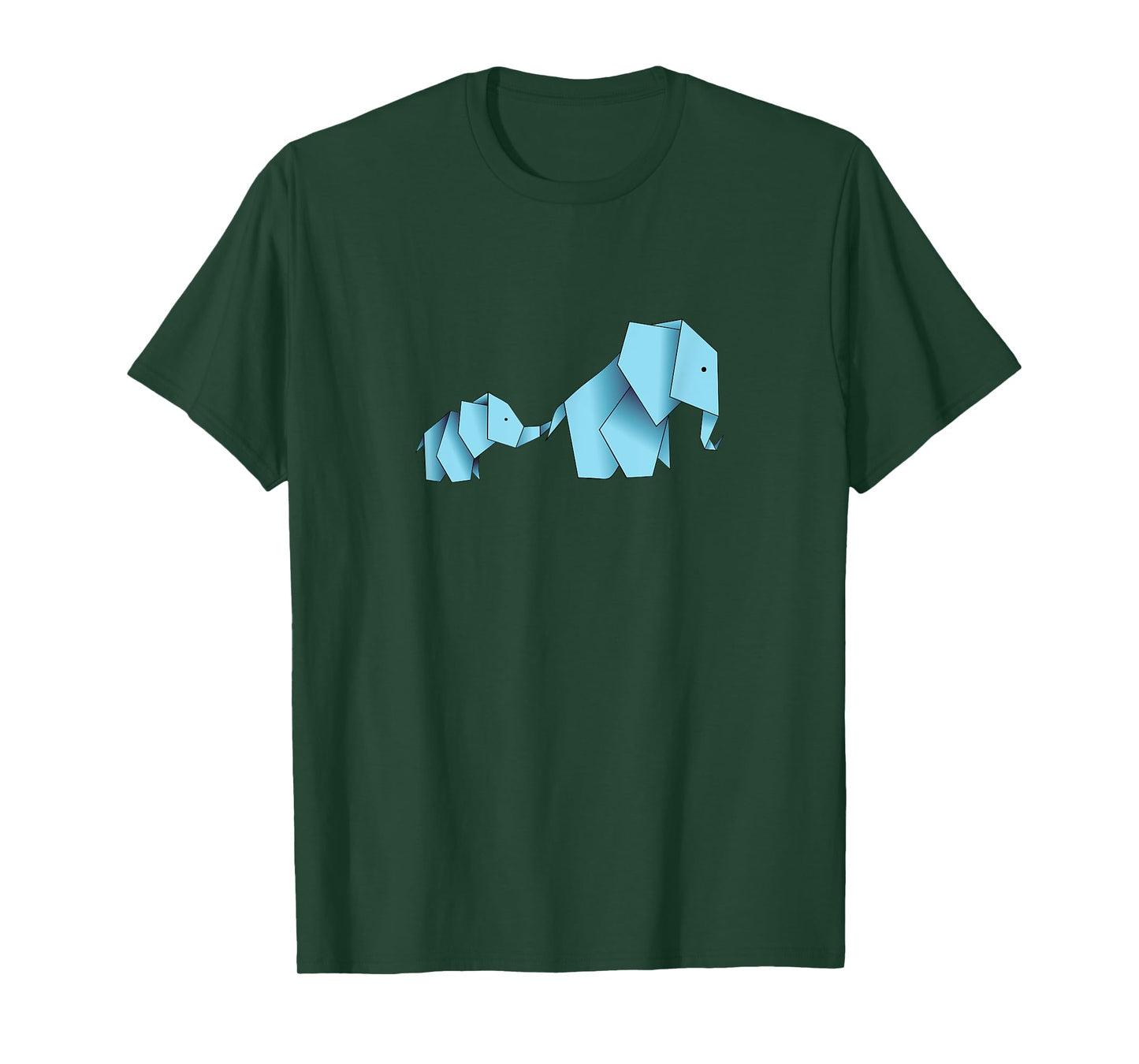 Origami Paper Folding Cute Elephant Blue Gift T-Shirt