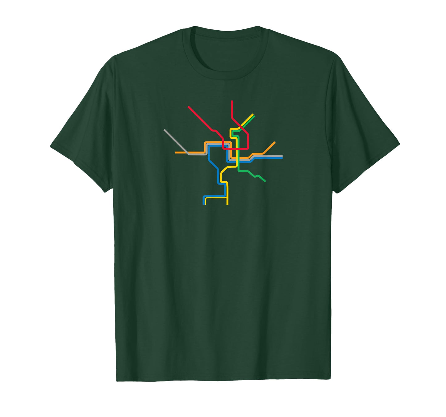 Washington DC Metro Subway Map Shirt - Color Lines T-Shirt