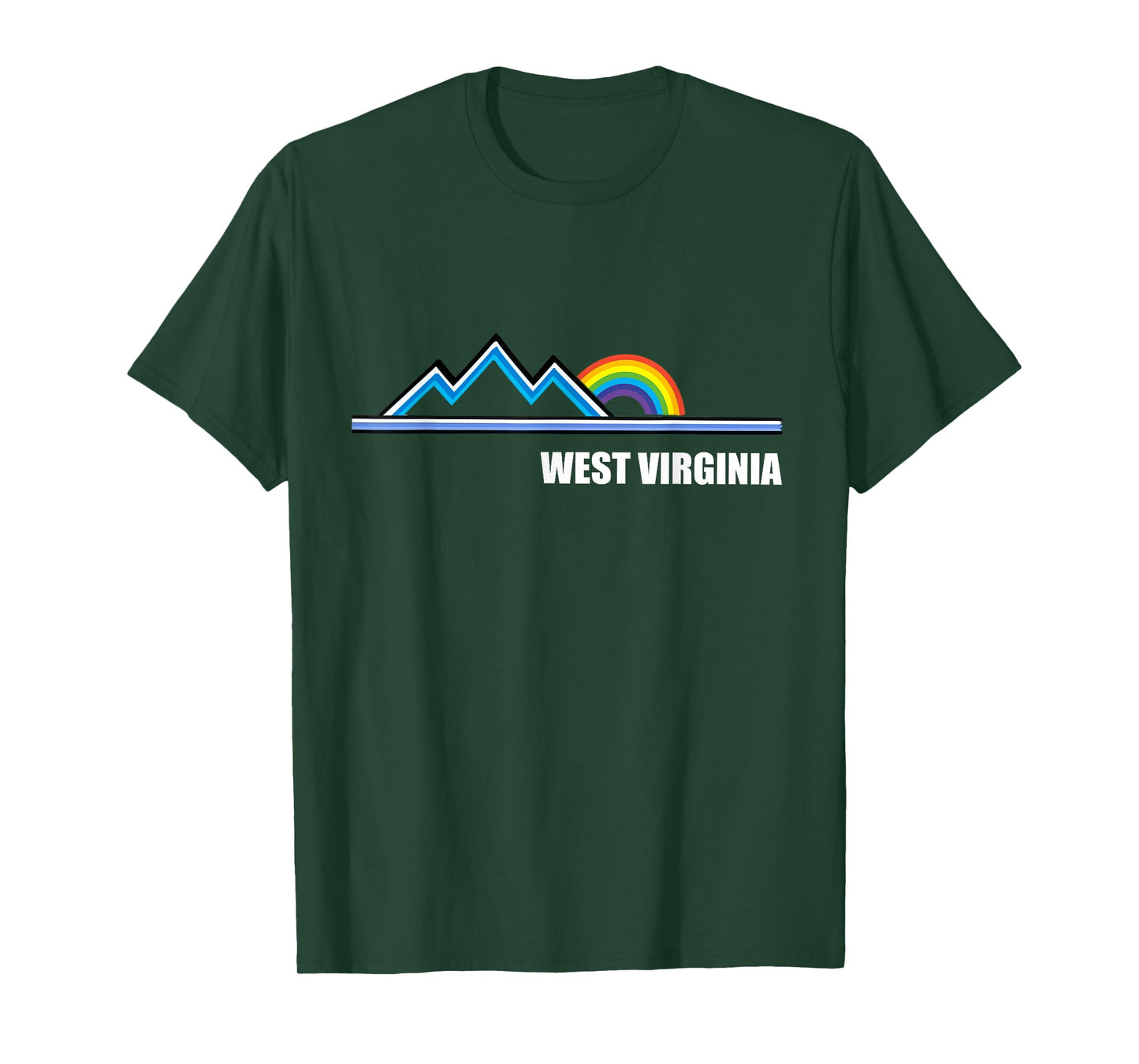 Retro West Virginia T Shirt Vintage Rainbow Mountains Tee T-Shirt