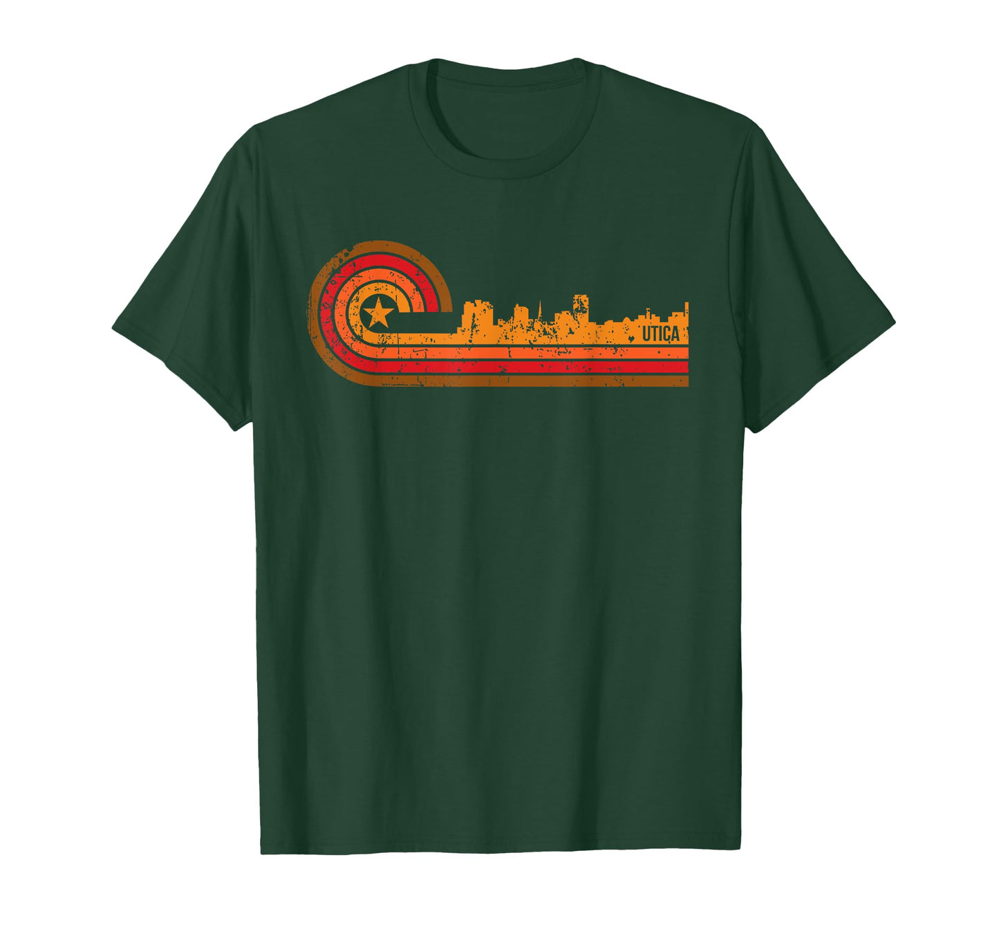 Retro Utica Cityscape - Utica NY Skyline T-Shirt