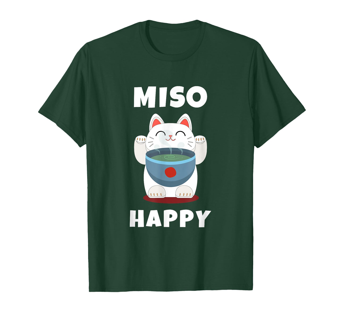 Miso Happy Cute Japanese Food Art Anime Cat Miso Happy T-Shirt