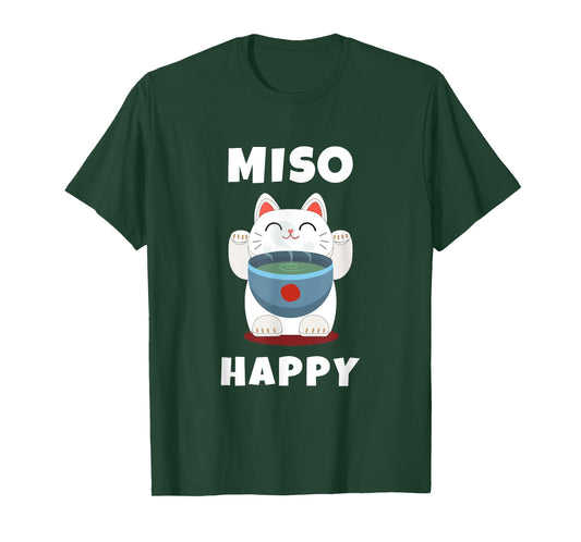 Miso Happy Cute Japanese Food Art Anime Cat Miso Happy T-Shirt