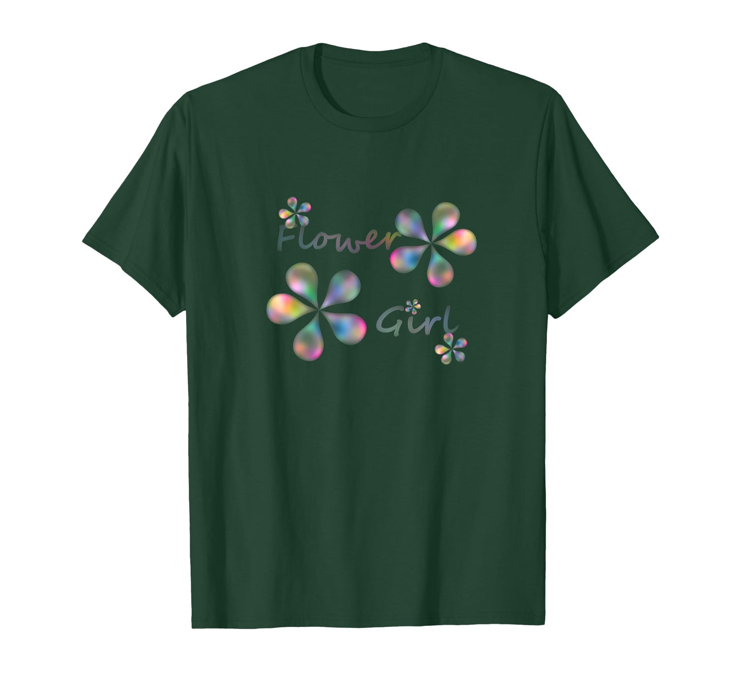 Flower Girl Rainbow Metallic Tee Shirt T-Shirt