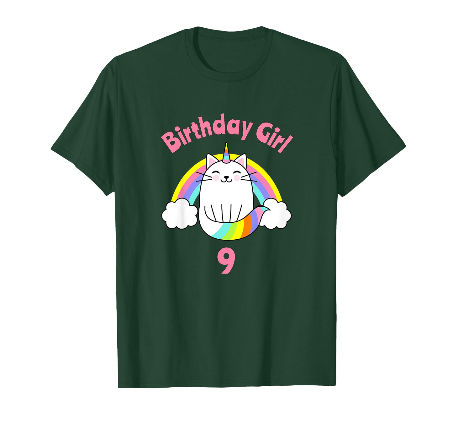 Kids Birthday Girl for Girls T-Shirt 9 Year Old 9th Party Nine