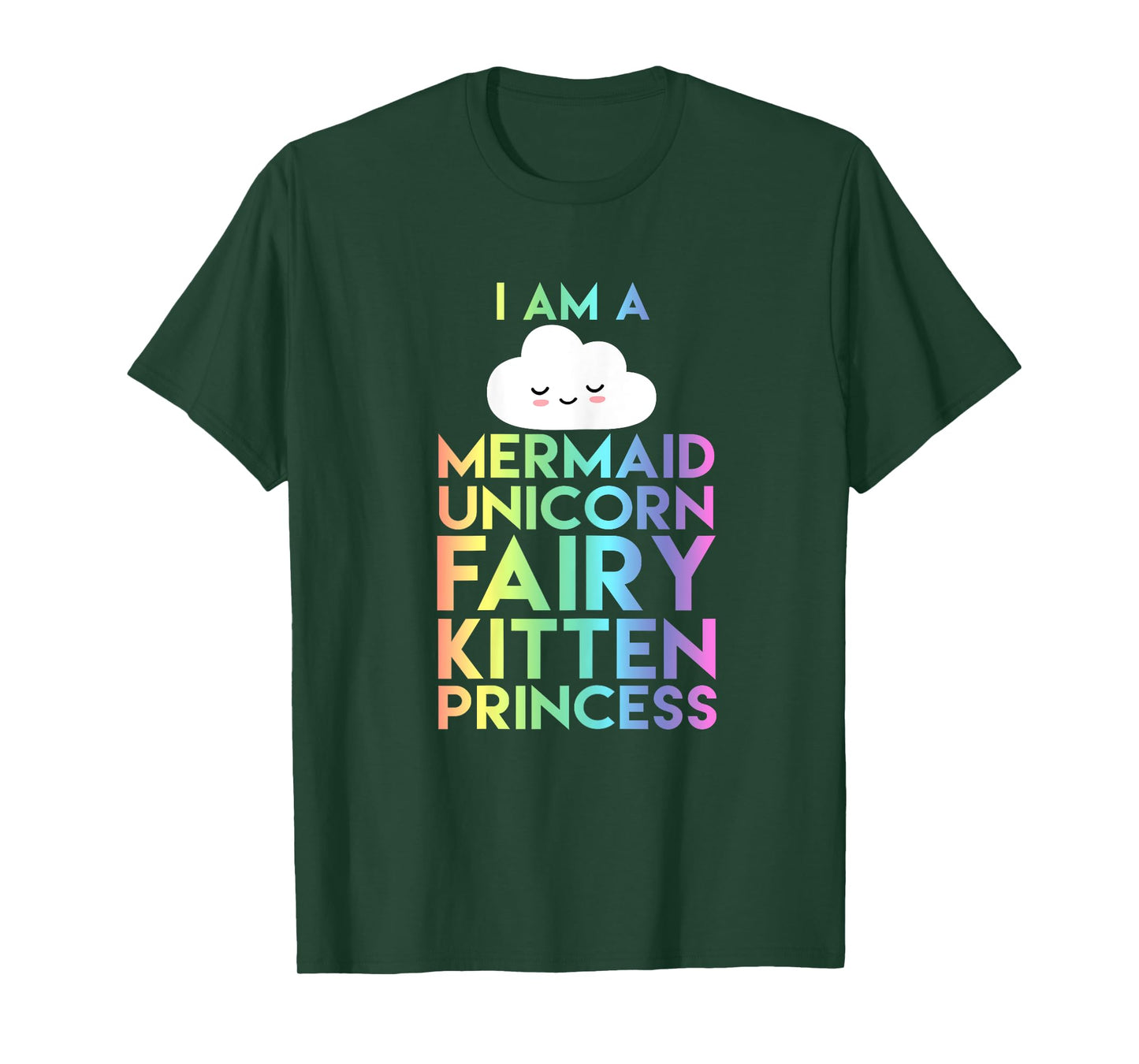 I Am a Mermaid Unicorn Fairy Kitten Princess T-Shirt Kid Tee T-Shirt